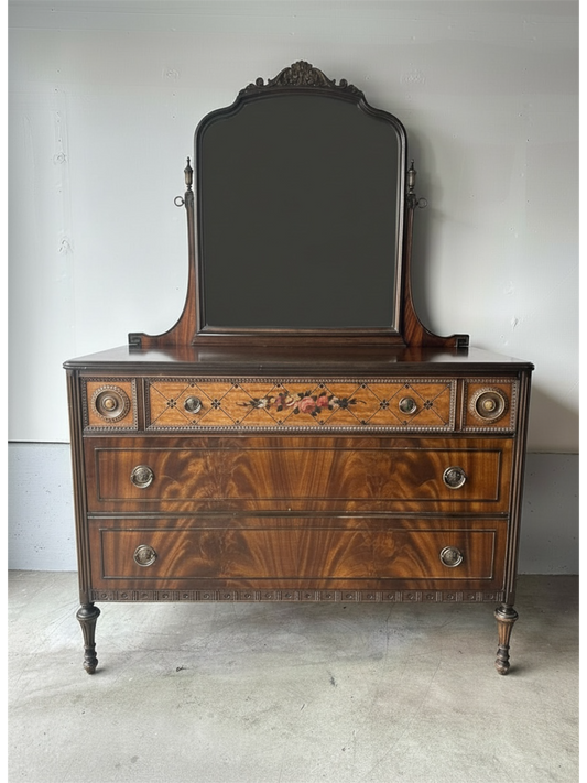 Antique Berkey & Gay Mahogany Dresser with Mirror
